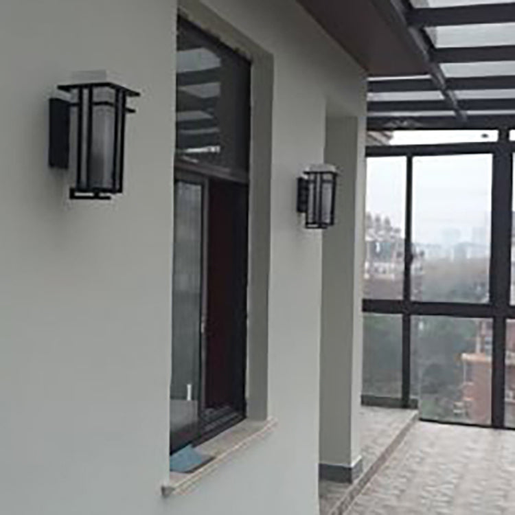 Waterproof Rectangular Alloy Glass 1-Light Wall Sconce Lamp