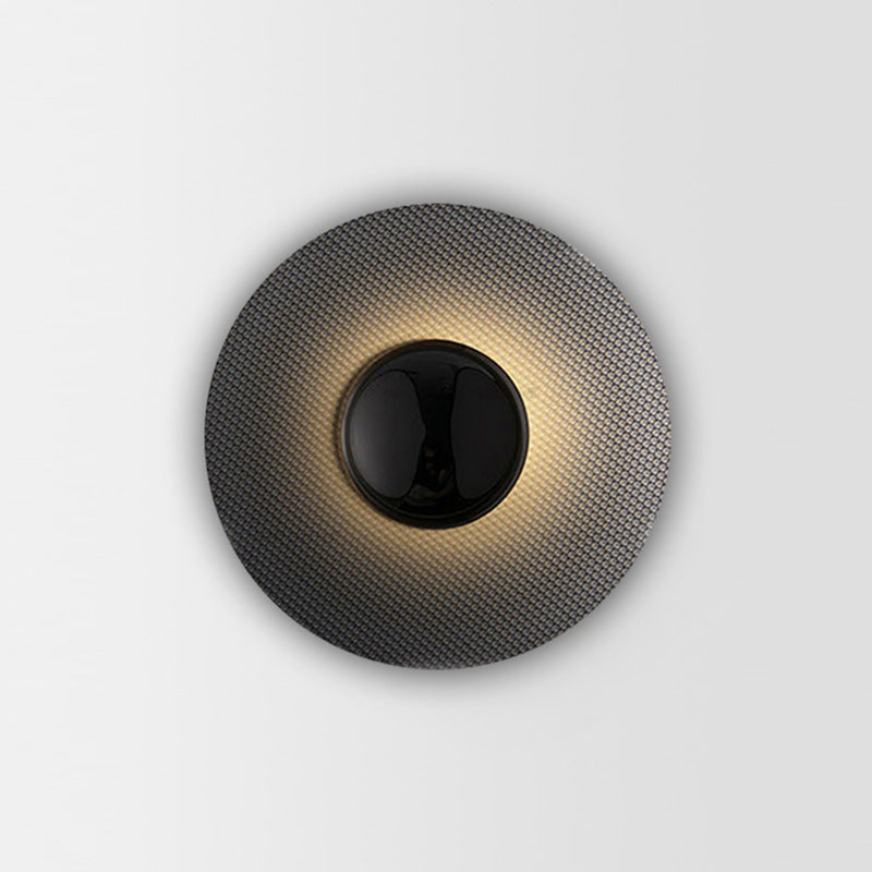 Contemporary Scandinavian Round Iron LED Wall Sconce Lamp