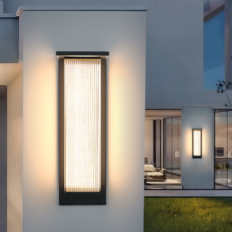 Solar Stainless Steel Acrylic LED Outdoor Wall Sconce Lamp