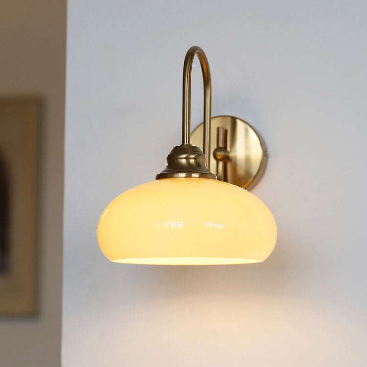 Nordic Round Dome Iron Glass 1-Light Wall Sconce Lamp