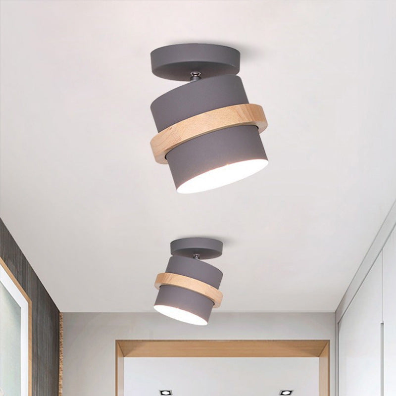 Contemporary Solid Wood Ceiling Light