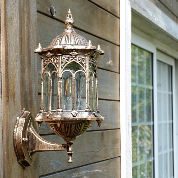 Hexagonal Watermarked Glass 1-Light Wall Sconce Lamp