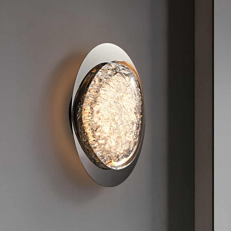 Irregular Oval Hardware Acrylic LED Wall Sconce Lamp
