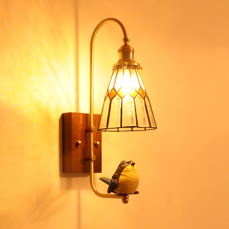 Traditional Resin Bird Angel 1-Light Wall Sconce Lamp