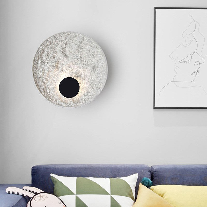 Contemporary Nordic Round Iron Resin LED Wall Sconce Lamp