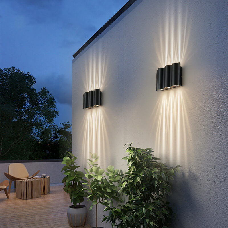 Wave Aluminum Waterproof LED Outdoor Wall Sconce Lamp