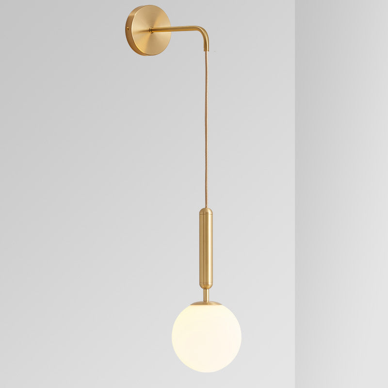 Nordic Orb Hardware Glass 1-Light Wall Sconce Lamp