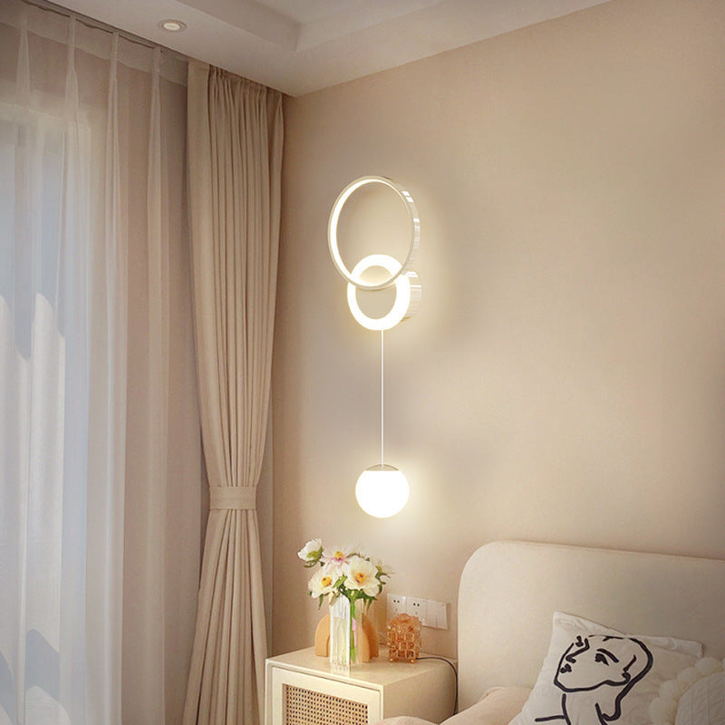 Simplicity Iron Acrylic Round Ball LED Wall Sconce Lamp