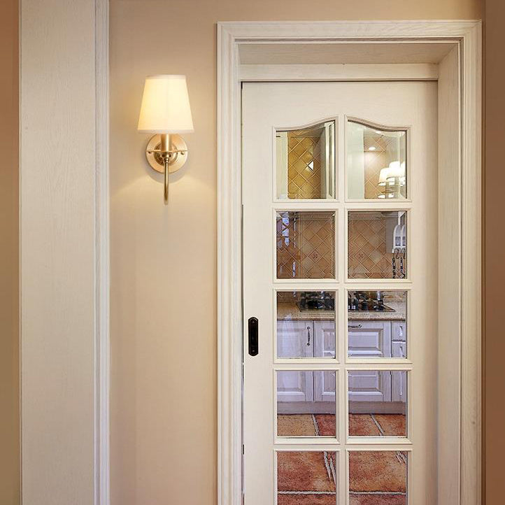 Scandinavian Bent Brass Fabric 1-Light Wall Sconce Lamp