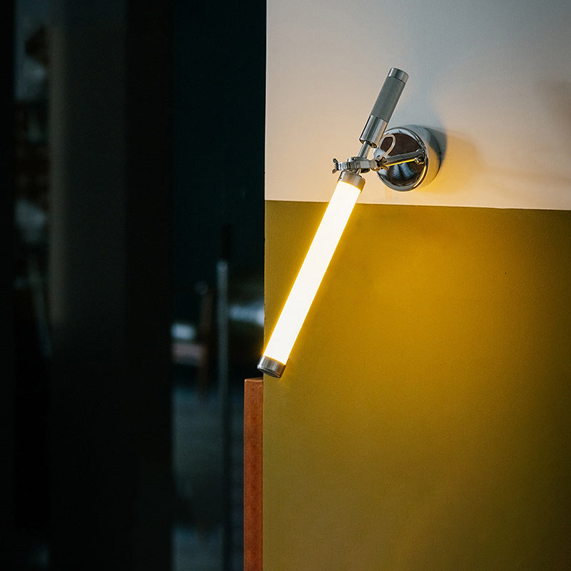 Minimalist Cylindrical Iron Glass LED Wall Sconce Lamp