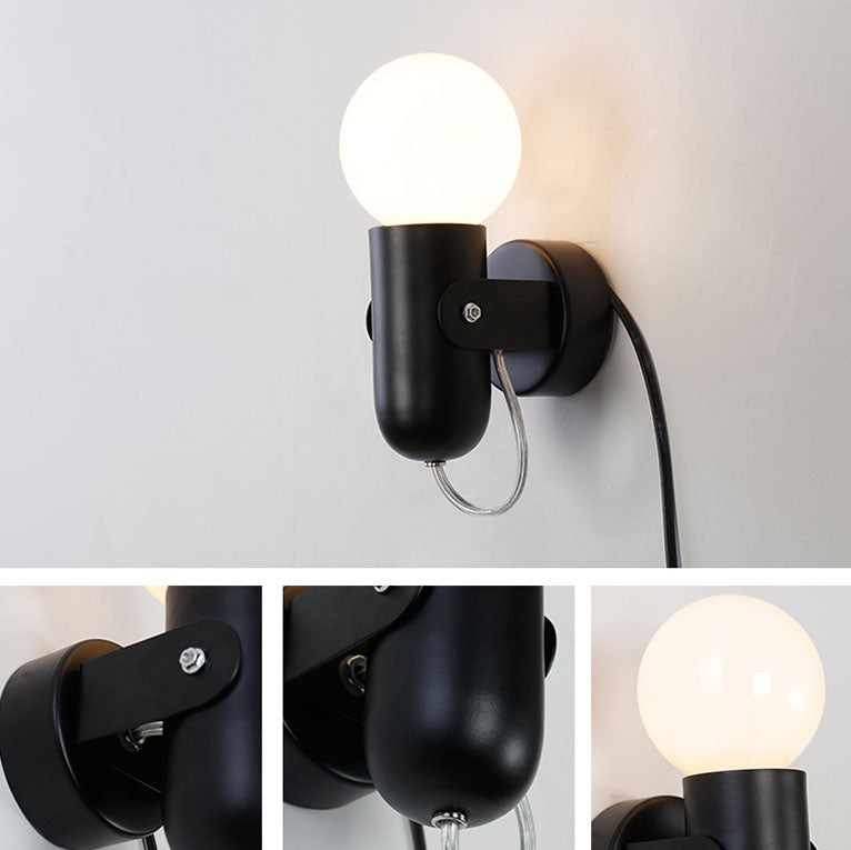 Nordic Solid Color Round Head 1-Light Wall Sconce Lamp