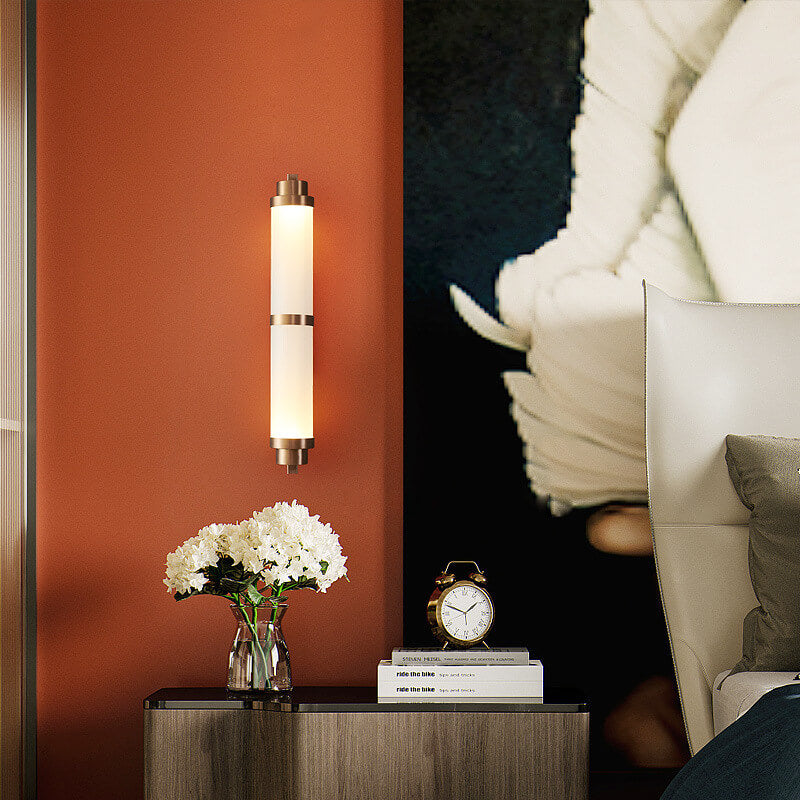 Cylindrical Stainless Steel Rose Gold LED Wall Sconce Lamp