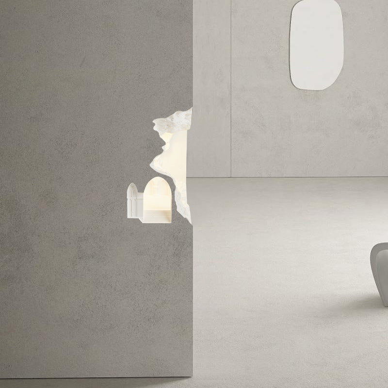 Rectangular Plaster Recessed 1-Light Wall Sconce Lamp