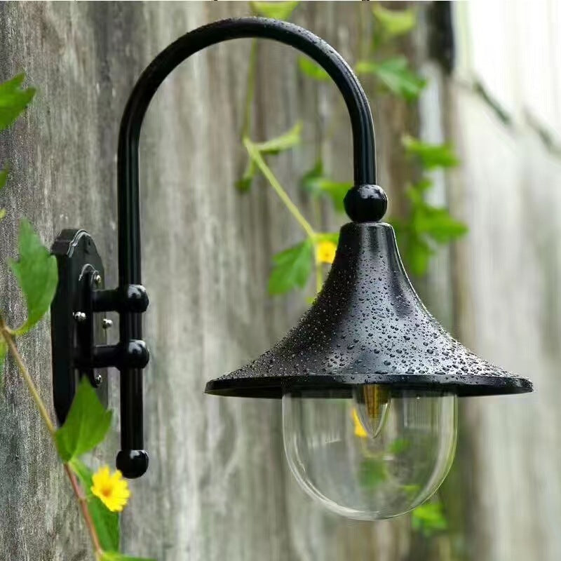 Industrial Aluminum Horn Shape 1-Light Wall Sconce Lamp
