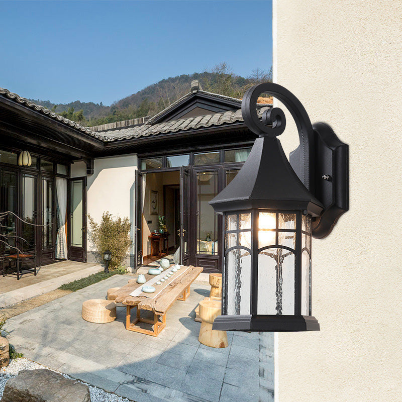 Waterproof Glass Conical Prism 1-Light Wall Sconce Lamp