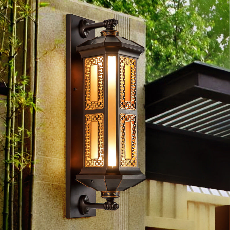 Chinese Aluminum Glass Cylinder 1/2 Light Wall Sconce Lamp