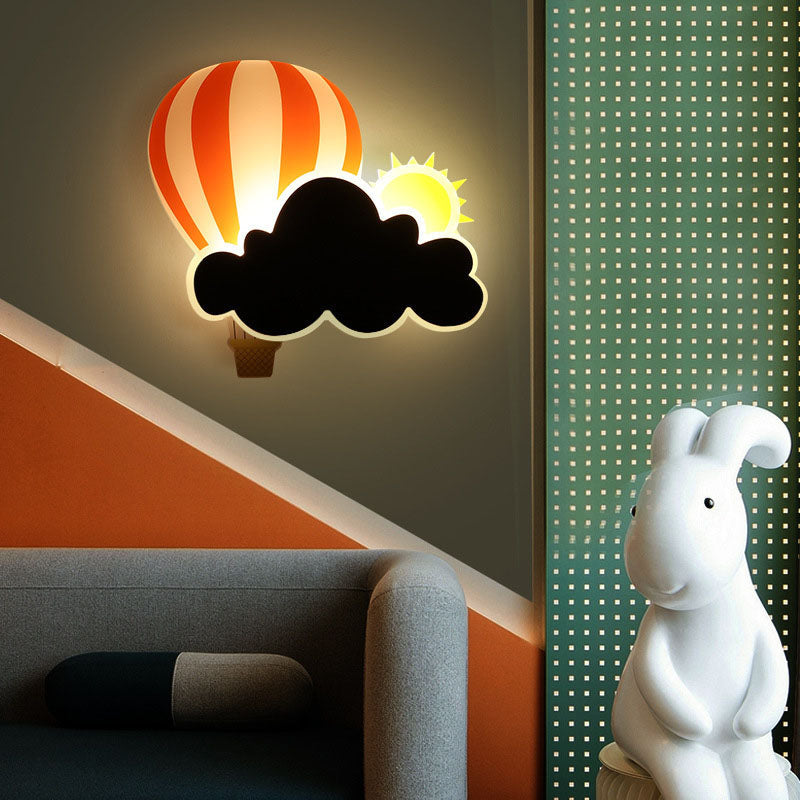 Kids Air Balloon Clouds Iron Acrylic LED Wall Sconce Lamp