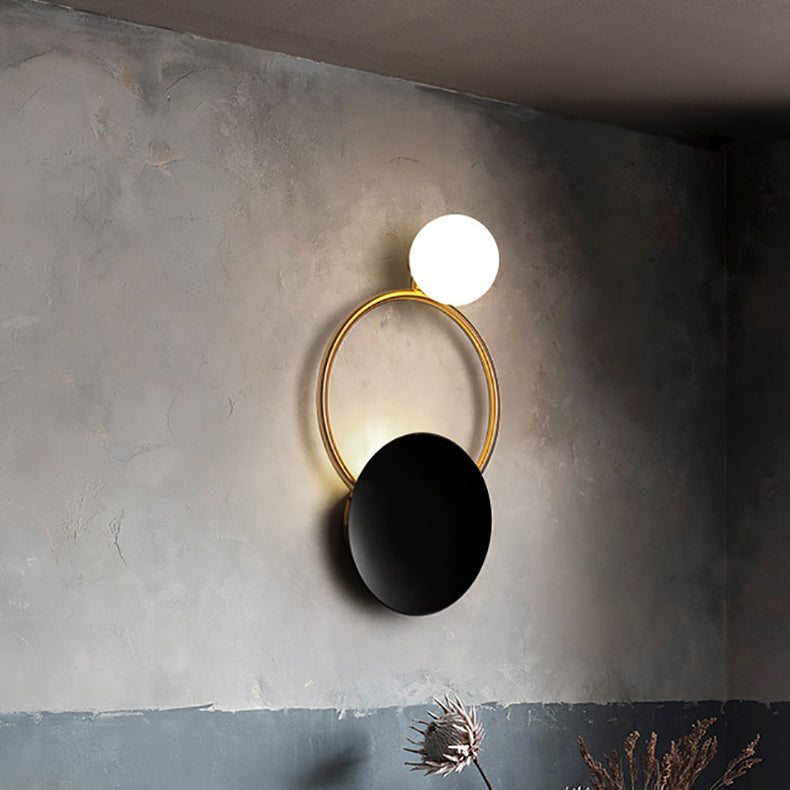 Nordic Iron Glass Round Ball 1-Light Wall Sconce Lamp