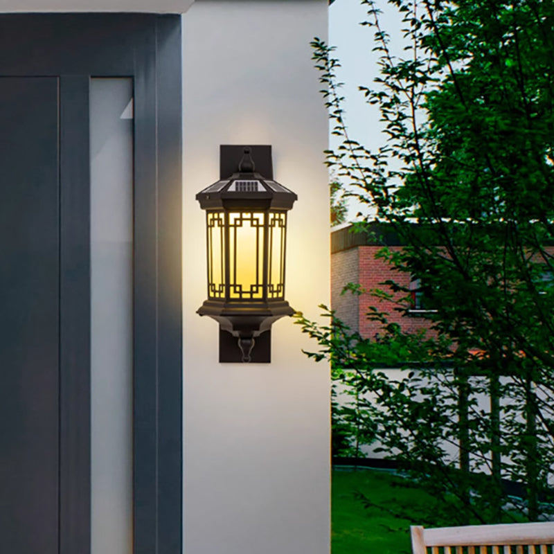 Chinese Aluminum Glass 1-Light Waterproof Wall Sconce Lamp