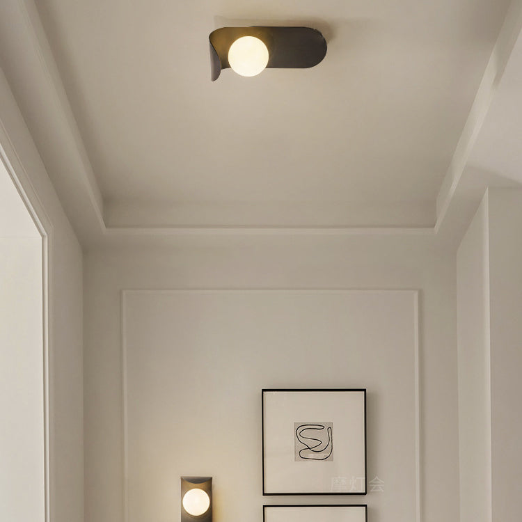 Nordic Curved Oval Orb Hardware 1-Light Wall Sconce Lamp
