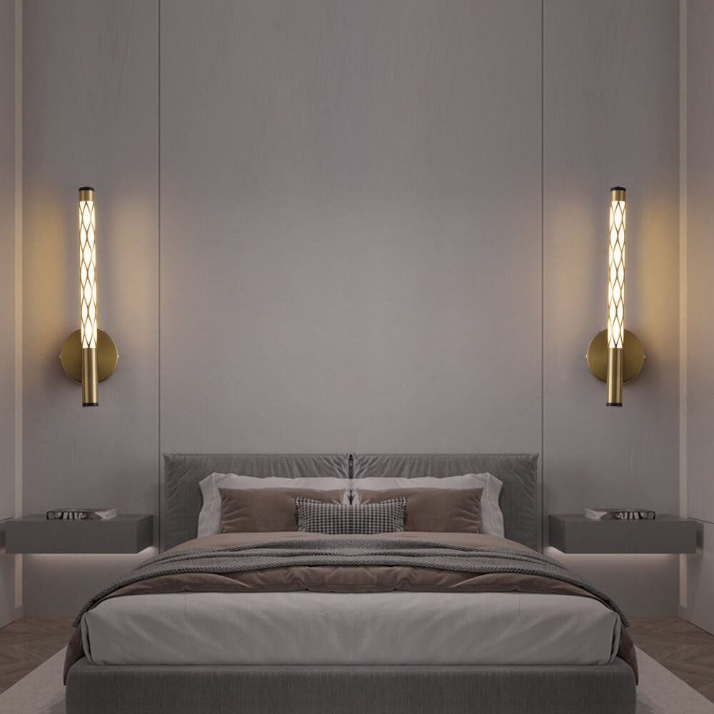 Minimalist Cylindrical Hollow Iron PC LED Wall Sconce Lamp