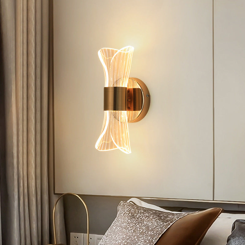 Nordic Iron Acrylic Folding Petal LED Wall Sconce Lamp