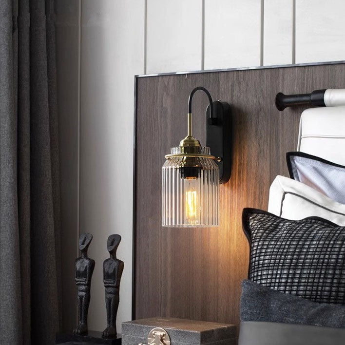 Modern Luxury Cylinder Iron Glass 1-Light