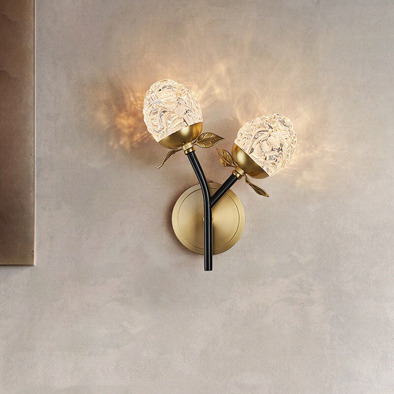 Luxury Crystal Apple Branch 1/2 Light Wall Sconce Lamp