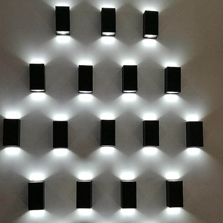Pure Rectangular Waterproof Aluminum LED Wall Sconce Lamp