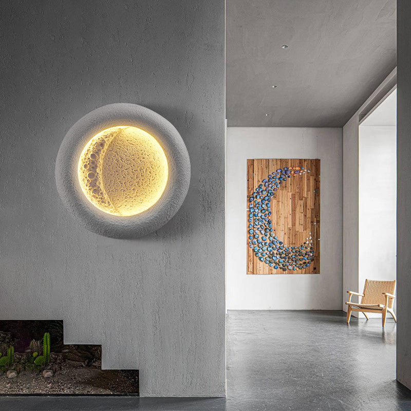Waterproof Round Moon Warm Light LED Wall Sconce Lamp