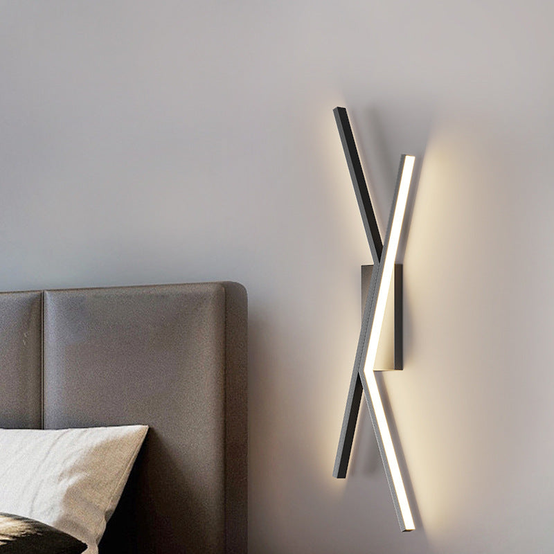 Iron Aluminum Silica Cubic Line LED Wall Sconce Lamp