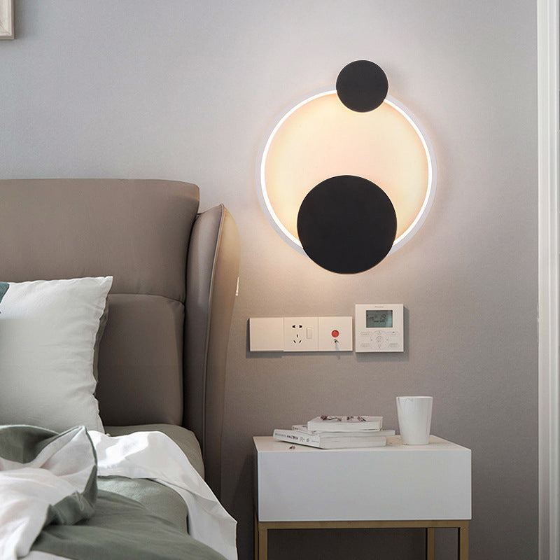 Iron Aluminum Round Elliptical LED Wall Sconce Lamp