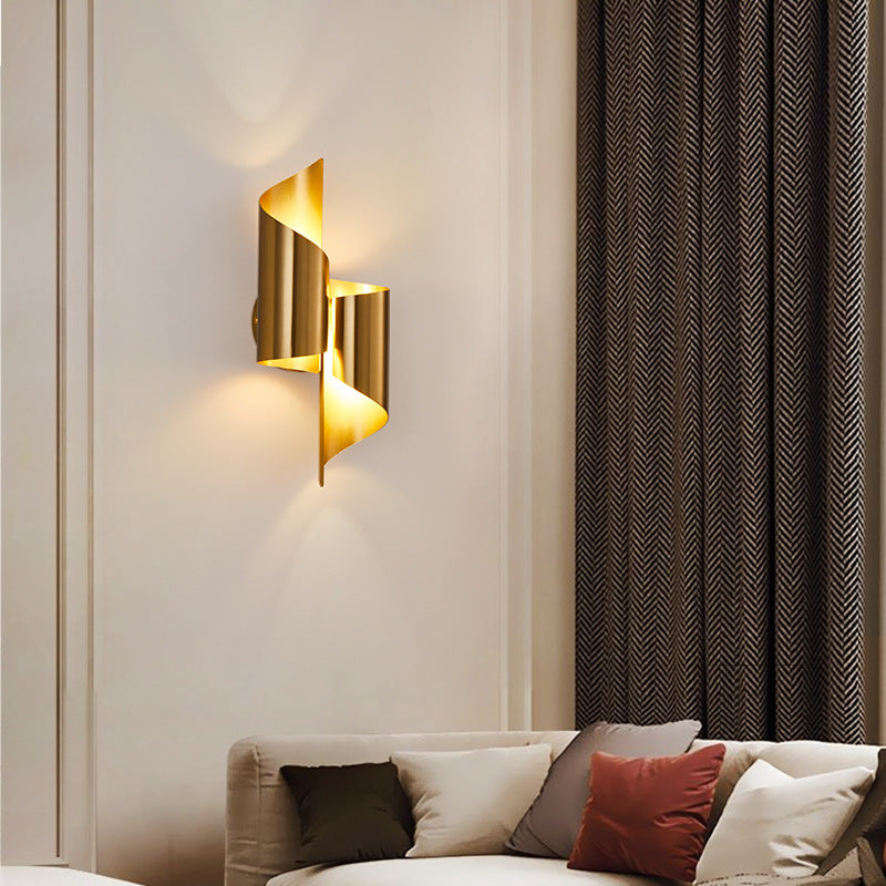 Modern Luxury Double Cylinder Iron 2-Light Wall Sconce Lamp