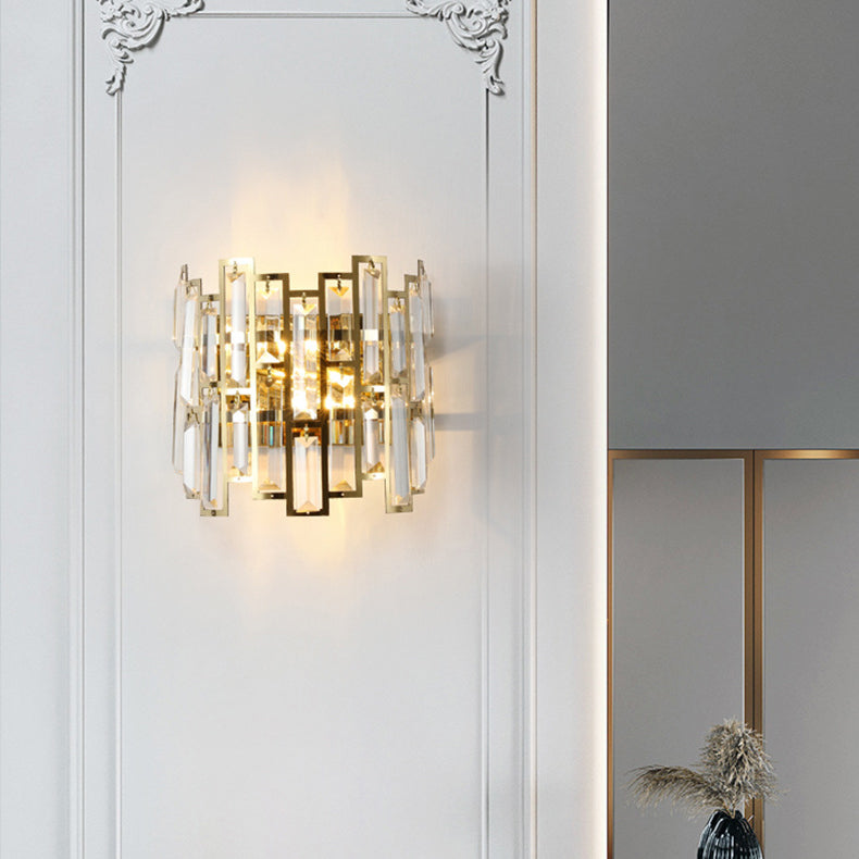 Stainless Multiple Rectangular 1/2 Light Wall Sconce Lamp