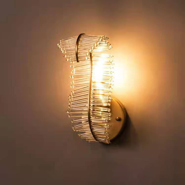 Creative Leaf Iron Glass 1/2 Light Wall Sconce Lamp
