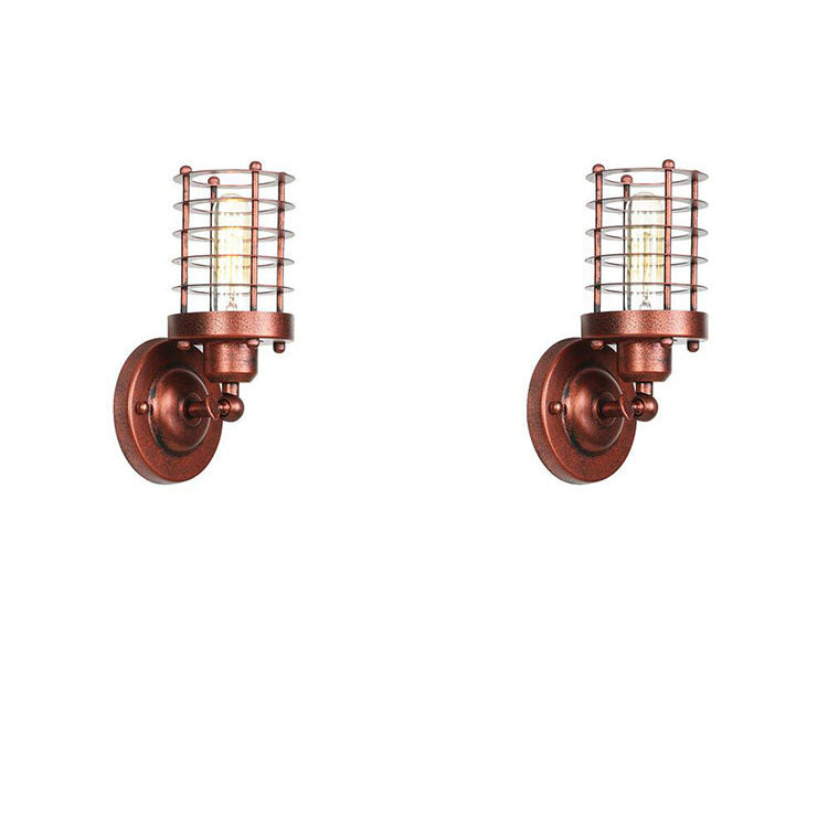 Industrial Cylinder Iron 1-Light Wall Sconce Lamp