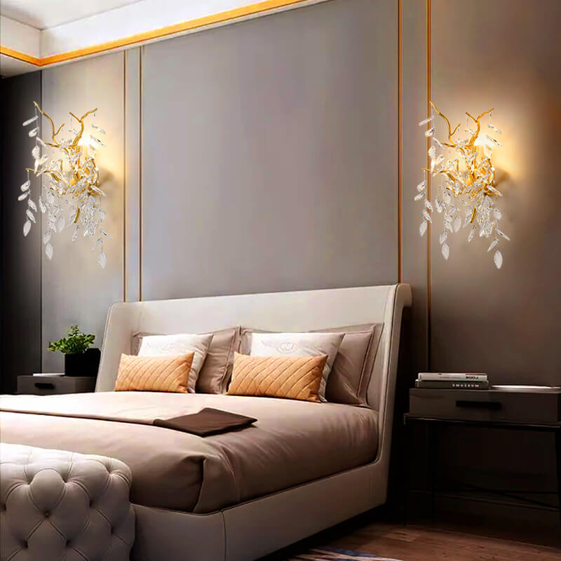 Light Luxury Crystal Resin 3-Light Wall Sconce Lamp
