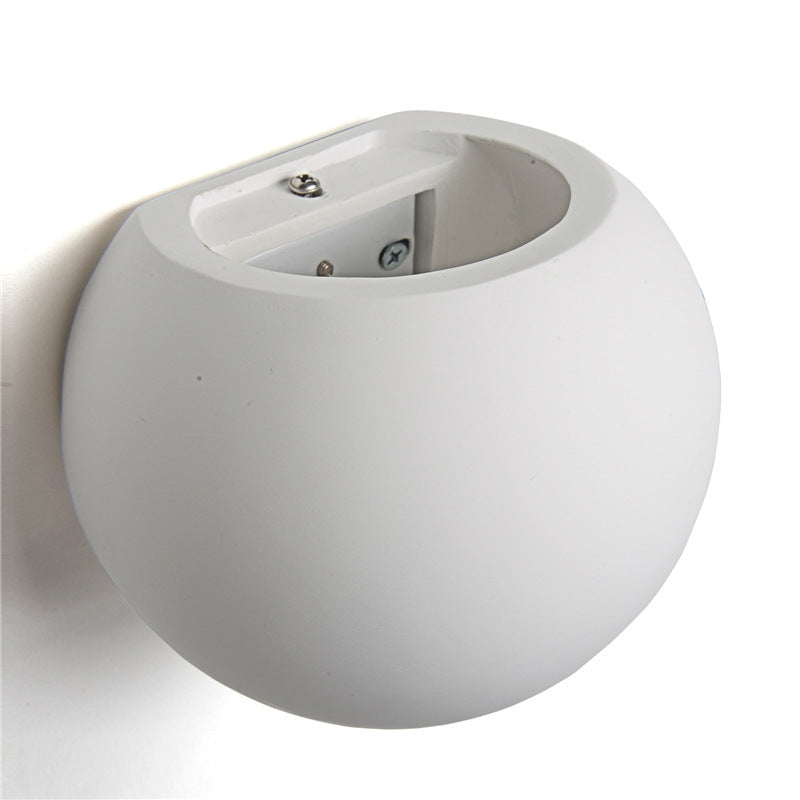 Round Drum Up and Down Gypsum 1-Light Wall Sconce Lamp