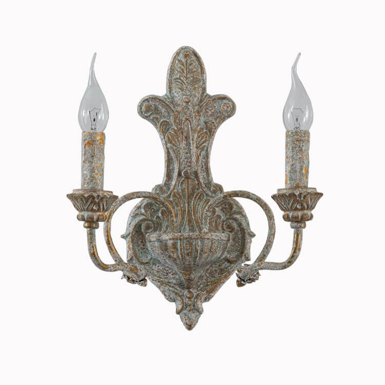 French Double Head Candelabra 2-Light Wall Sconce Lamp
