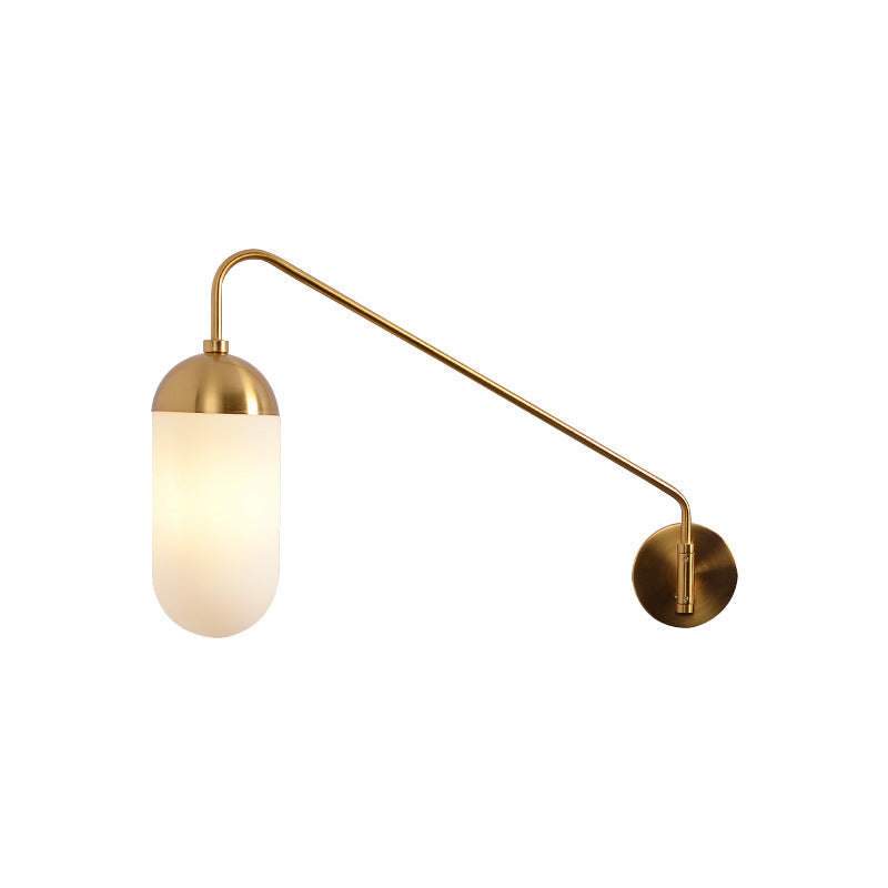 Iron Column 1-Light Swing Arm Long Pole Wall Sconce Lamp
