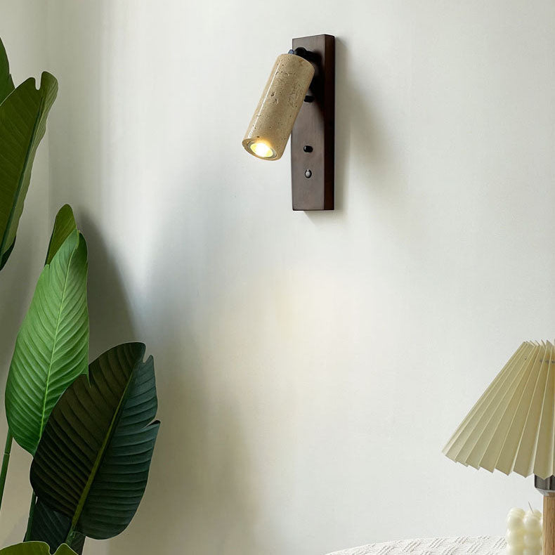 Japanese Iron Yellow Travertine 1-Light Wall Sconce Lamp