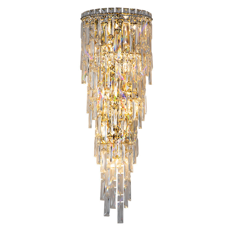 Luxury Crystal Tassel Half Post 1-Light Wall Sconce Lamp