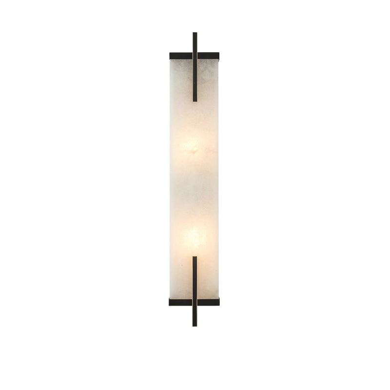 Luxury Full Copper Marble Rectangle LED Wall Sconce Lamp