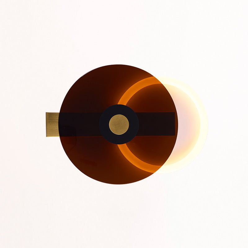 Creative Iron Acrylic Round Disc LED Wall Sconce Lamp