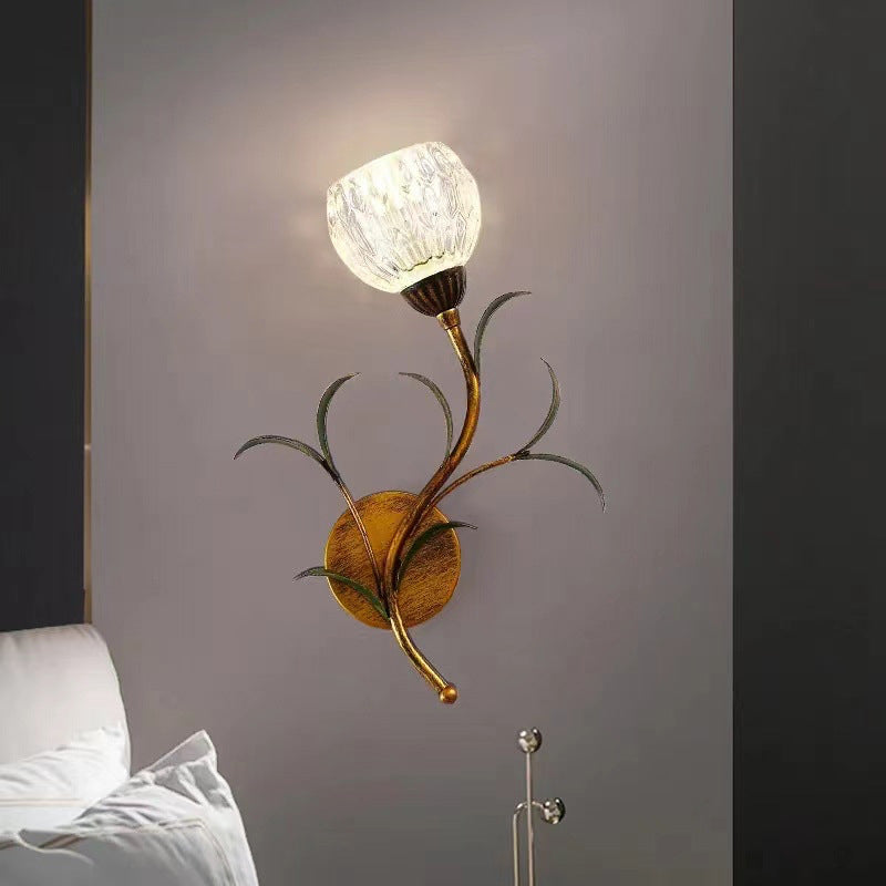 Minimalist Art Glass Flower 1/2-Light Wall Sconce Lamp