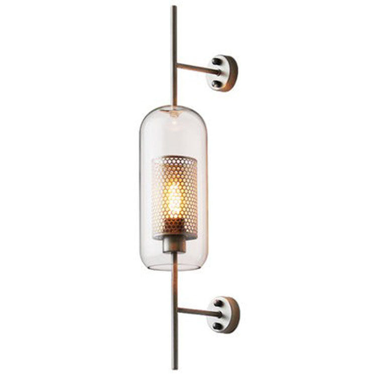 Cylinder Shade Iron Finish Frame 1-Light Wall Sconce Lamp