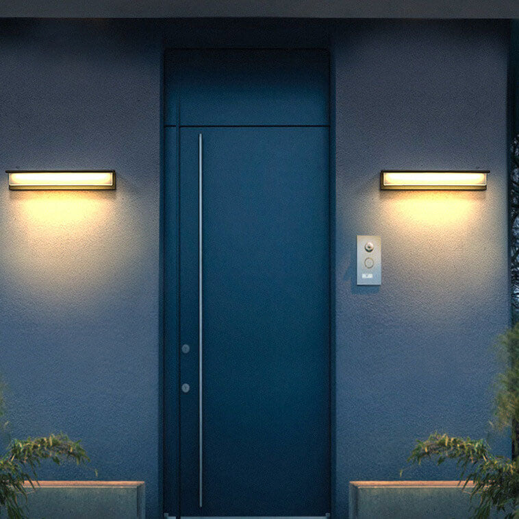 Solar Rectangular Aluminum PC Outdoor LED Wall Sconce Lamp