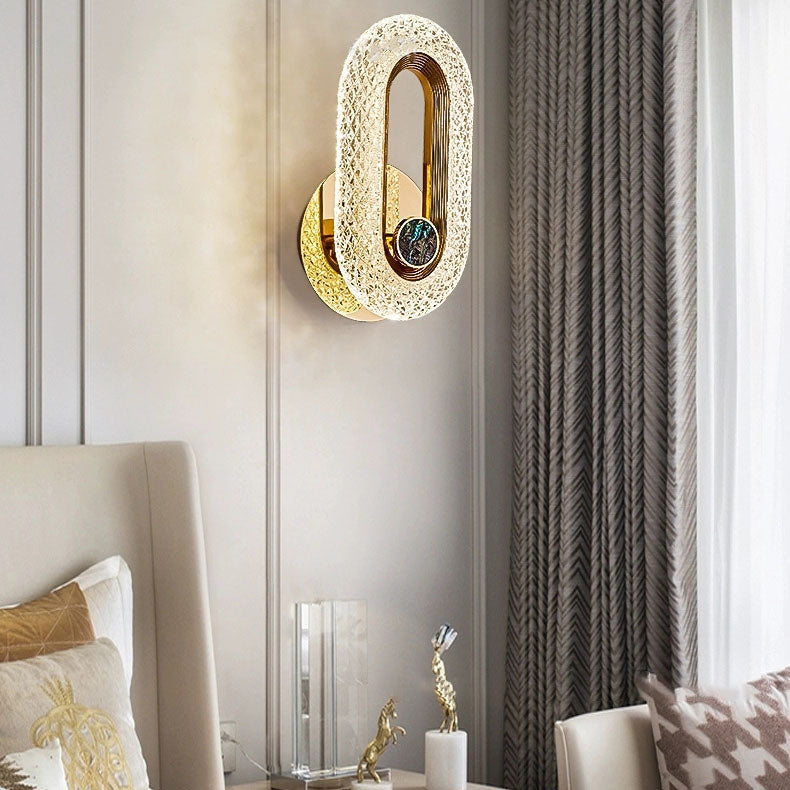 Zinc Alloy Acrylic Shade Oval Ring LED Wall Sconce Lamp