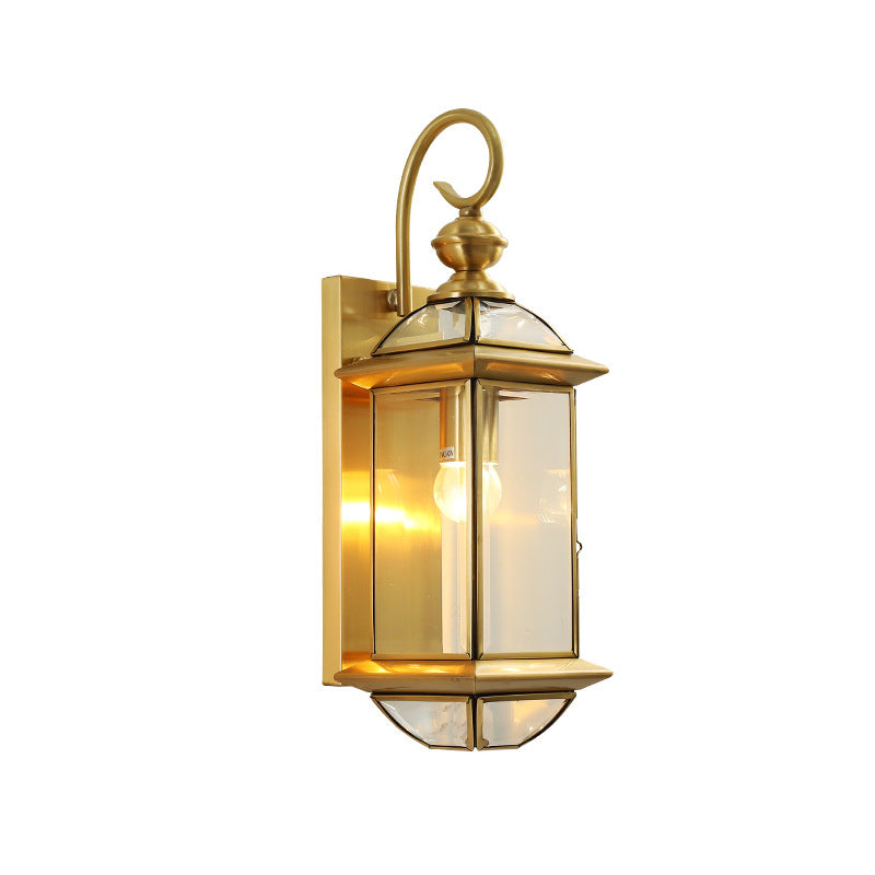 Copper Lantern 1-Light Outdoor Waterproof Wall Sconce Lamp