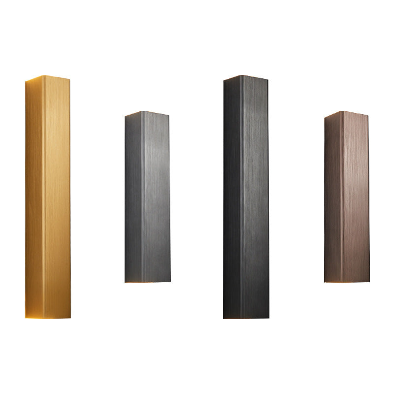 Brushed Aluminum Rectangular Column LED Wall Sconce Lamp
